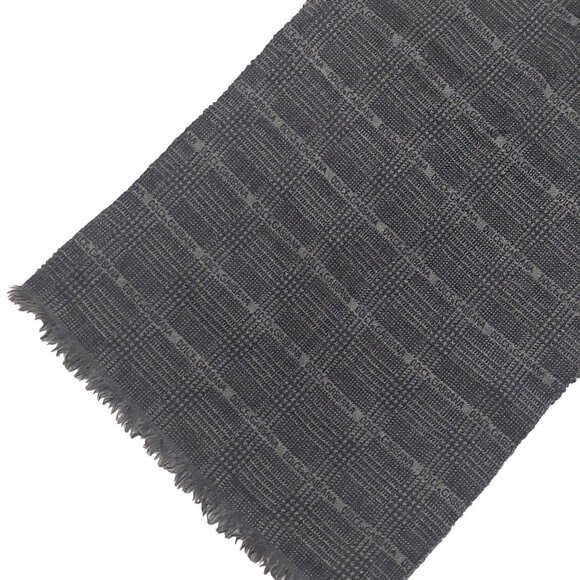 Dolce & Gabbana Vintage Black White Logo Print Plaid Scarf - Picture 6 of 13